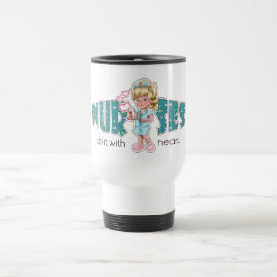 Caneca Térmica Enfermeiras fazem com Heart. Enfermeiras Dão Pern