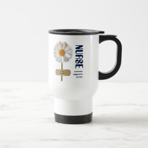Caneca Térmica Enfermeiras melhoram vidas. Sorrindo Daisy Gift Mu
