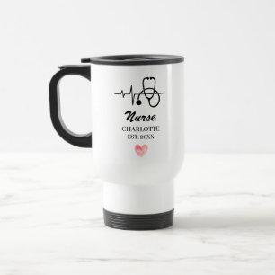 Caneca Térmica Enfermeiro com batimento cardíaco estetoscópio Méd
