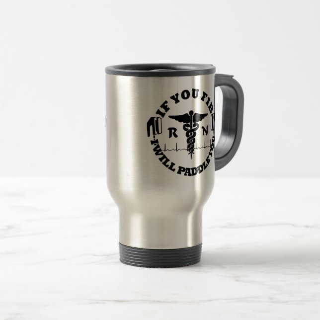 Caneca Térmica Enfermeiro Doutor Humor PADDLE VOCÊ Desfib (Frente Esquerda)