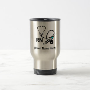 Caneca Térmica Enfermeiro Personalizado com Stetoscope e Trav do
