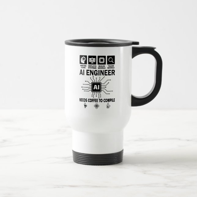 Caneca Térmica Engenheiro de IA engraçado Inteligência artificial (Direita)
