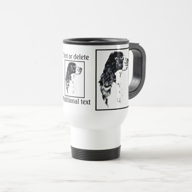 Caneca Térmica English Springer Spaniel Vintage Art Personalizado (Frente Esquerda)