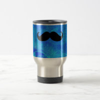 Engraçado bigode preto no fundo azul da Vintage