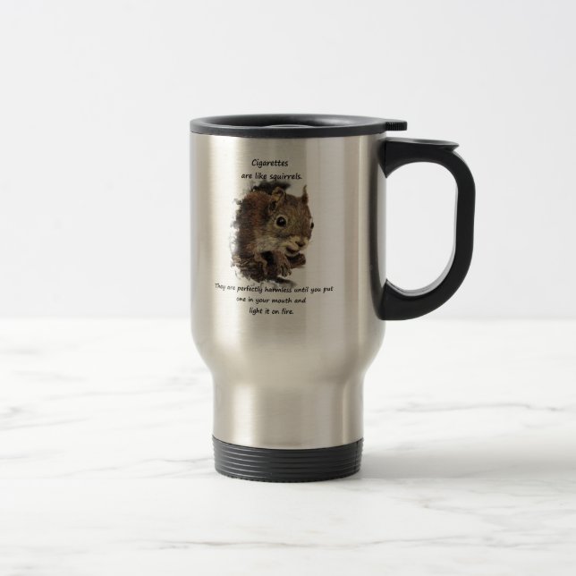 Caneca Térmica Engraçado deixar de fumar citação motivacional (Direita)