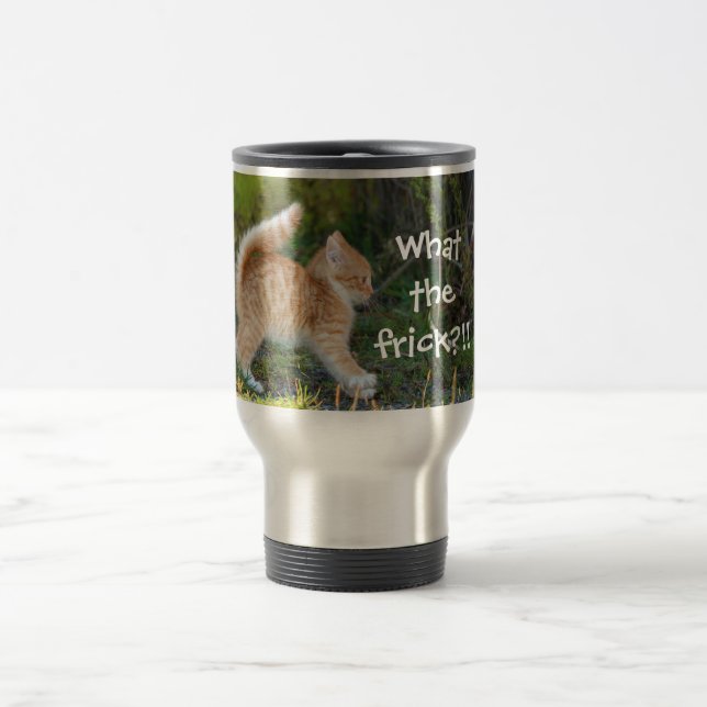 Caneca Térmica Engraçado Ginger Kitten. Que merda é essa? (Centro)