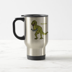 Caneca Térmica Engraçado ilustração do dinossauro T rex