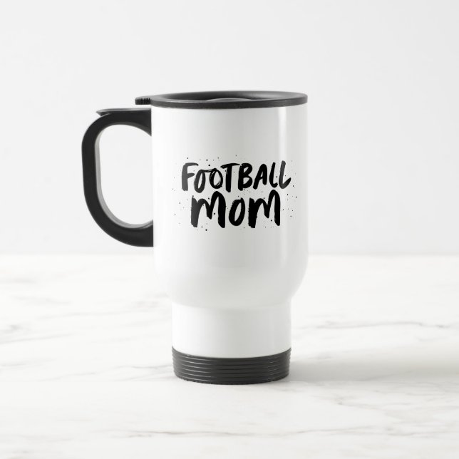 Caneca Térmica Equipe de futebol, mãe, na moda preto, personaliza (Esquerda)