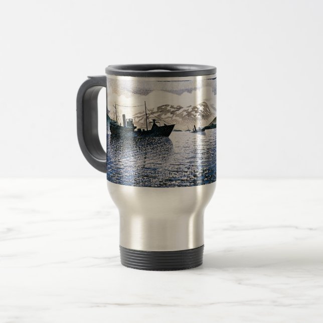 Caneca Térmica Eric Ravilious - Noruega, realismo mágico, (Frente Esquerda)