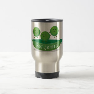 Caneca Térmica Ervilhas de salto bonitas na ilustração de desenho