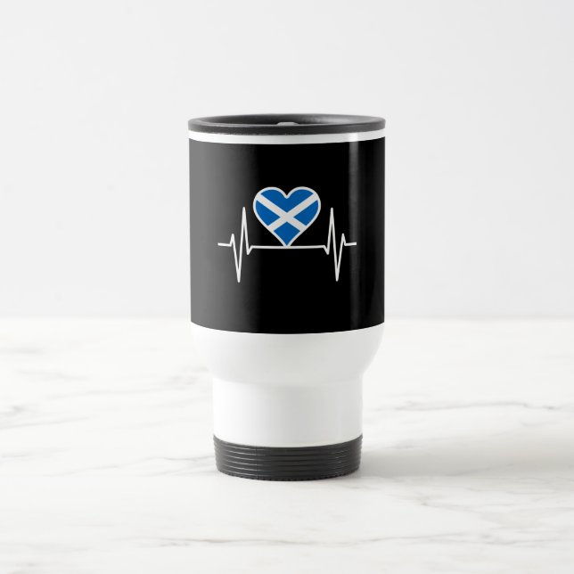 Caneca Térmica Escócia - Scotland Flag Heartbeat (Centro)