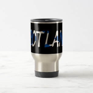 Caneca Térmica Escócia sobreposta à música Scottish Flag