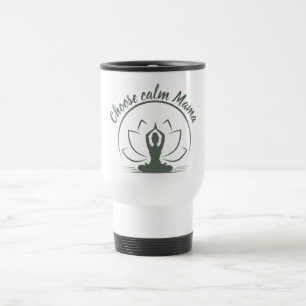 Caneca Térmica Escolha o Design de Silhueta de Yoga Lotus Calma M