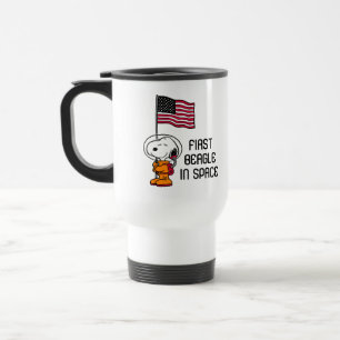 Caneca Térmica ESPAÇO Snoopy Com Astronauta De Bandeira