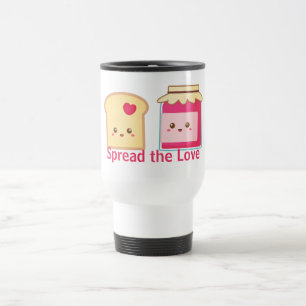 Caneca Térmica Espalhe o amor com Torrada Fofa e Geleia
