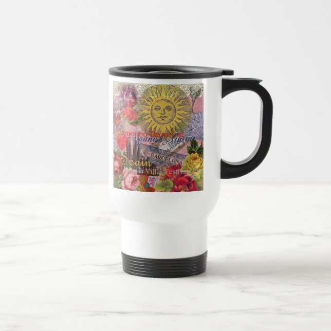 Caneca Térmica Espanha Vintage Sol Viagem Colagem Retro Europa (Direita)