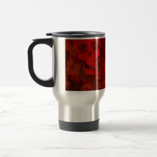 Caneca Térmica Espectros do crânio viagem vermelho/caneta viagem  (Esquerda)
