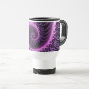 Caneca Térmica Espiral De Arte Fractal, Rosa Legal, Viva Abstrato