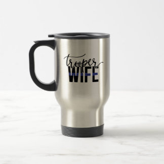 Caneca Térmica Esposa de Soldado da Linha Azul Fina Apoio à Políc