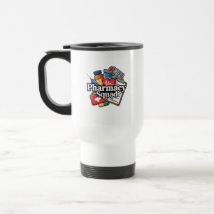 Caneca Térmica 'Esquadrão da Farmácia'.