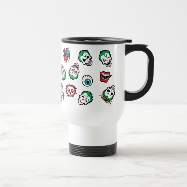 Caneca Térmica Esquadrão Suicida | Coringa Emoji Pattern (Direita)