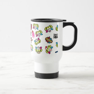 Caneca Térmica Esquadrão Suicida   Harley Quinn Emoji Pattern