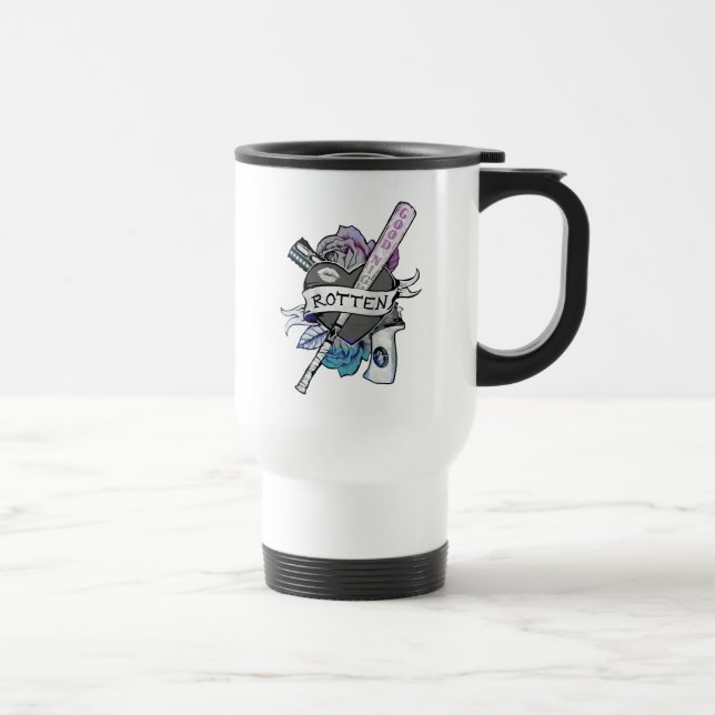 Caneca Térmica Esquadrão Suicida | Harley Quinn "Rotten" Tatuagem (Direita)