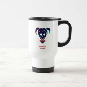 Caneca Térmica Esquadrão Suicida   Ícone da cabeça de Harley Q