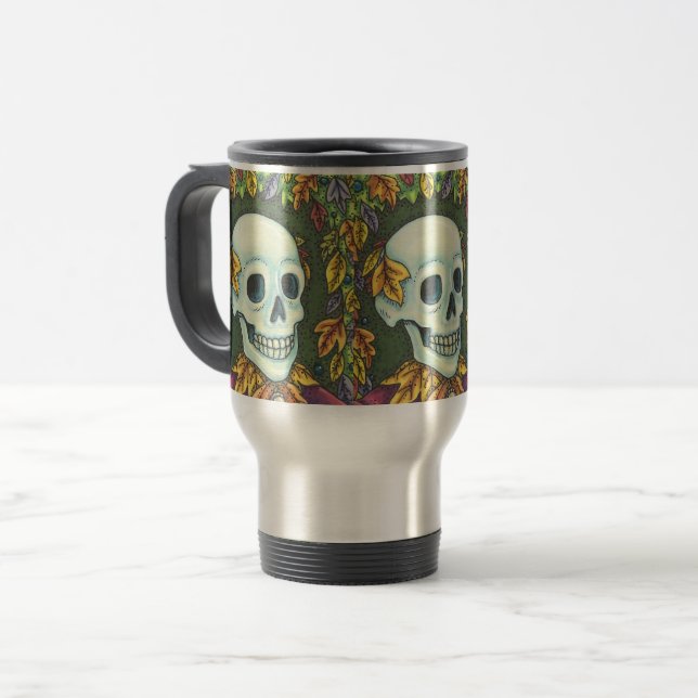CANECA TÉRMICA ESQUELETO, CÉREBRO GÊTICO, VIAGEM (Frente Esquerda)