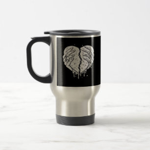 Caneca Térmica Esqueleto Mãos Coração - Gótico Cardíaco Clássico