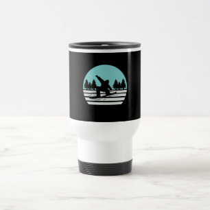 Caneca Térmica Esqui em Snowboard Retro Vintage