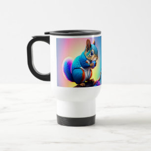 Caneca Térmica Esquilo Azul Comendo Uma Fruta-323232