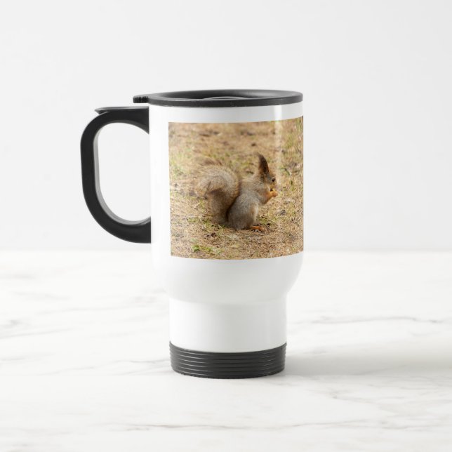 Caneca Térmica Esquilo bonito come uma foto de noz (Esquerda)