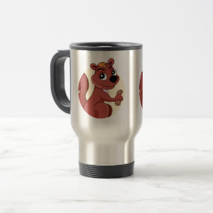 Caneca Térmica Esquilo de desenho animado bonito com amendoim