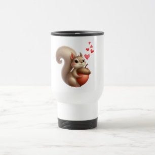 Caneca Térmica Esquilo engraçado fofo no Dia dos Namorados