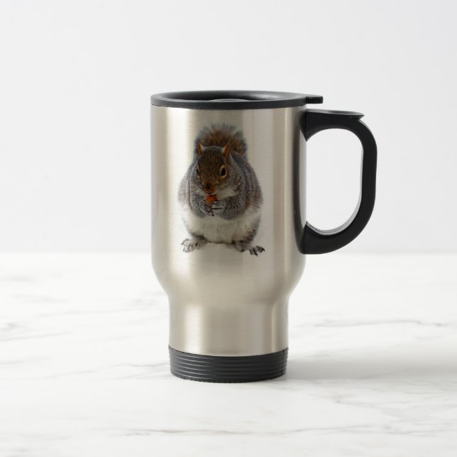 Caneca Térmica Esquilo Fofo Comendo uma Noz (Direita)