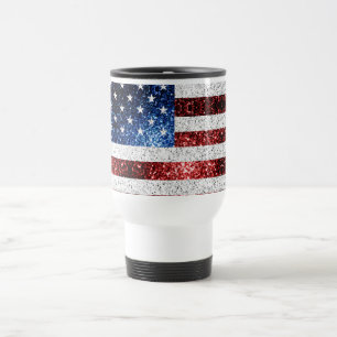 Caneca Térmica Estados Unidos: bandeira azul-vermelho brilha