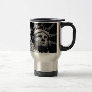 Caneca Térmica Estátua Branca Negra da Liberdade, Nova Iorque