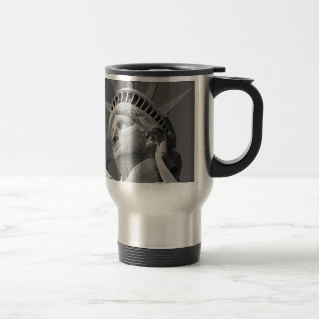 Caneca Térmica Estátua da Liberdade Preta e Branca (Direita)