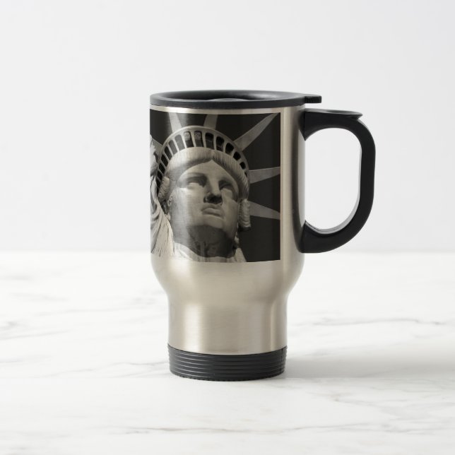 Caneca Térmica Estátua Negra e Branca da Liberdade (Direita)