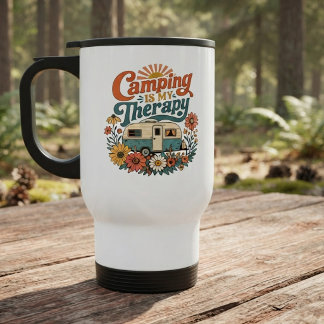Caneca Térmica Estética da Natureza da Caravana Retro