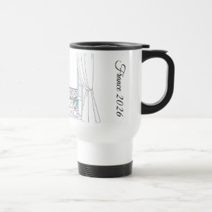Caneca Térmica Estética Silhueta de Janela Moderna de Paris