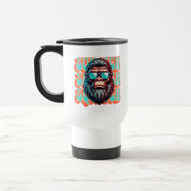 Caneca Térmica Estilo Retro de Quadrinhos Pop Art do Squatch Vint (Esquerda)
