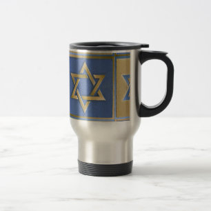 Caneca Térmica Estrela Azul Dourada de David Art Panels