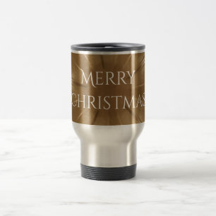 Caneca Térmica Estrela de Natal Marrom Elegante e Dourada do Cale
