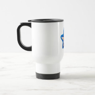 Caneca Térmica Estrela-do-mar laranja em azul