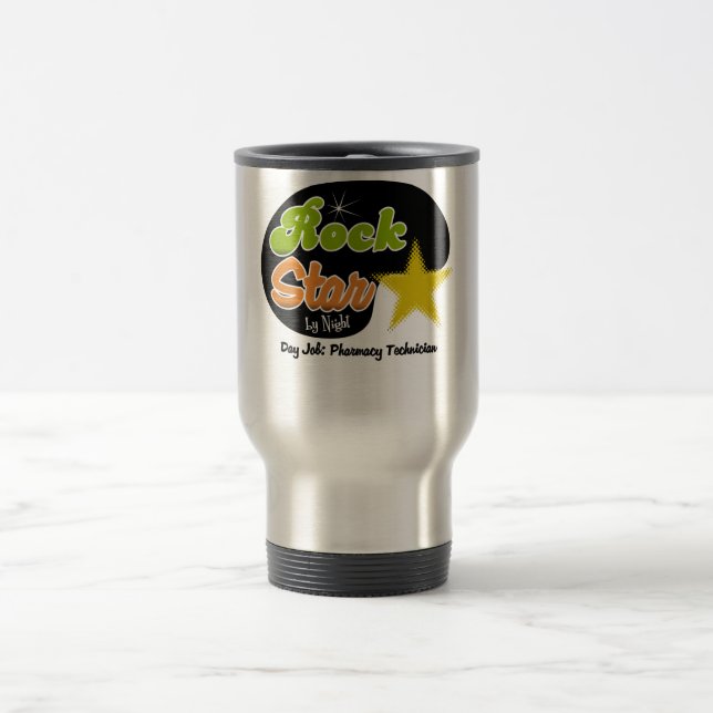Caneca Térmica Estrela do rock em a noite - técnico da farmácia (Centro)