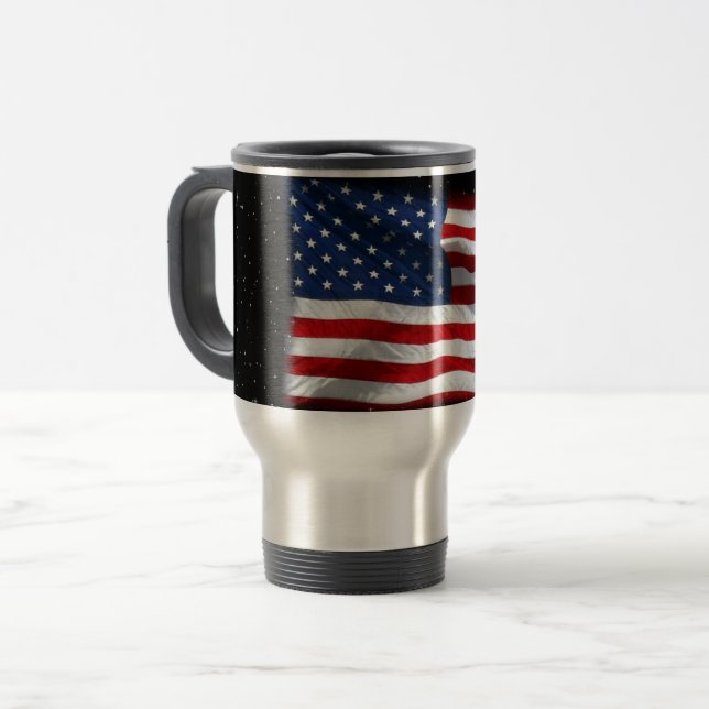 Caneca Térmica Estrelas e Stripes Bandeira Americana Patriótica (Frente Esquerda)