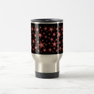 Caneca Térmica Estrelas Vermelhas viagem/viagem ao trabalho preto