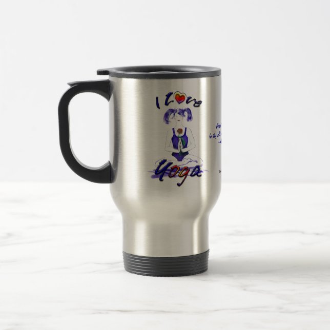 Caneca Térmica Eu amo a ioga+Citações engraçadas (Esquerda)
